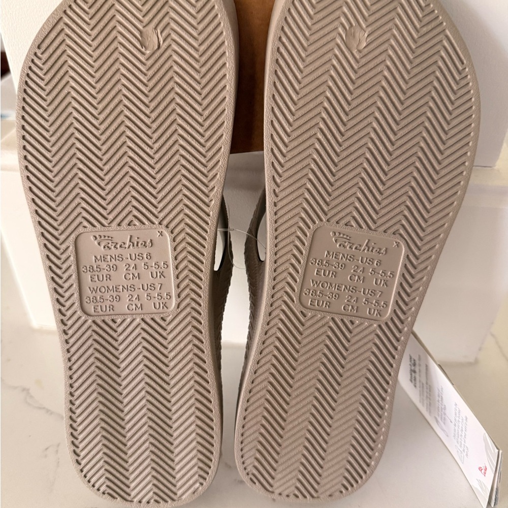 Archies High Arch Sandals in Taupe Nude NWT arch support orthotic flip flops - Picture 4 of 6